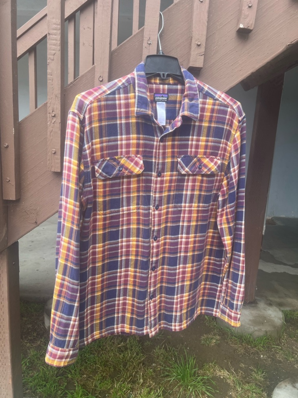 Patagonia Organic Flannel Shirt - Purple, Yellow, Red - Picture 7 of 9